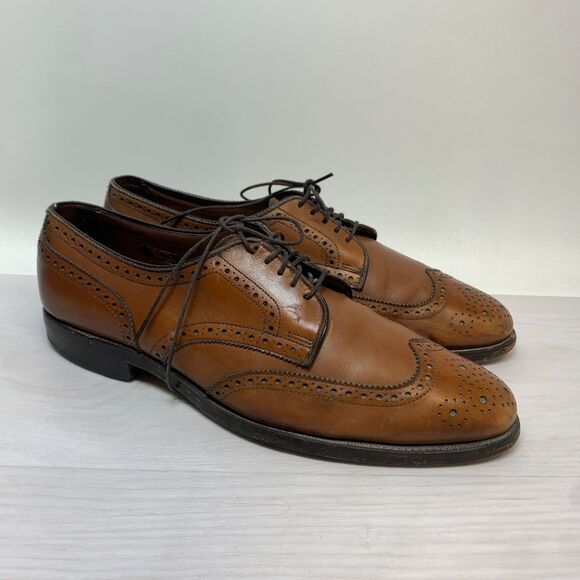 Allen Edmonds Mens Shoes Size 10 A Brown Wingtip Brogue Dress Leather Oxford USA main image 9